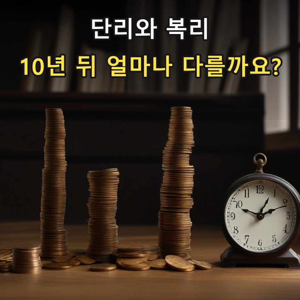 연 5%라도 왜 복리가 유리할까? 단리와 복리 수익 차이 계산하기 — AI 생성 일반 금융 이미지