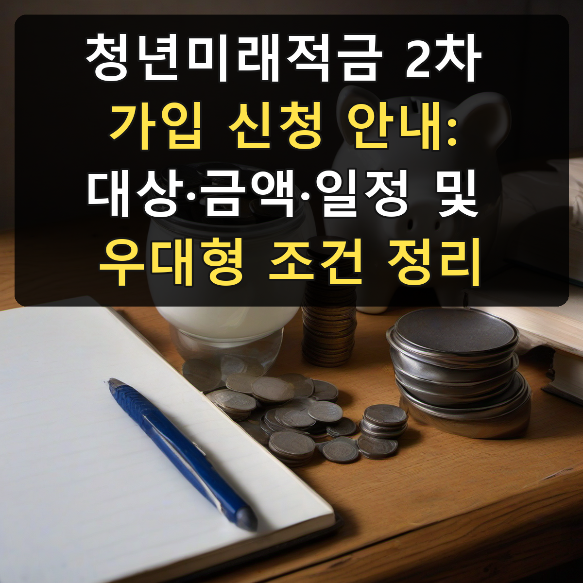 청년미래적금 2차 가입 신청 안내: 대상·금액·일정 및 우대형 조건 정리