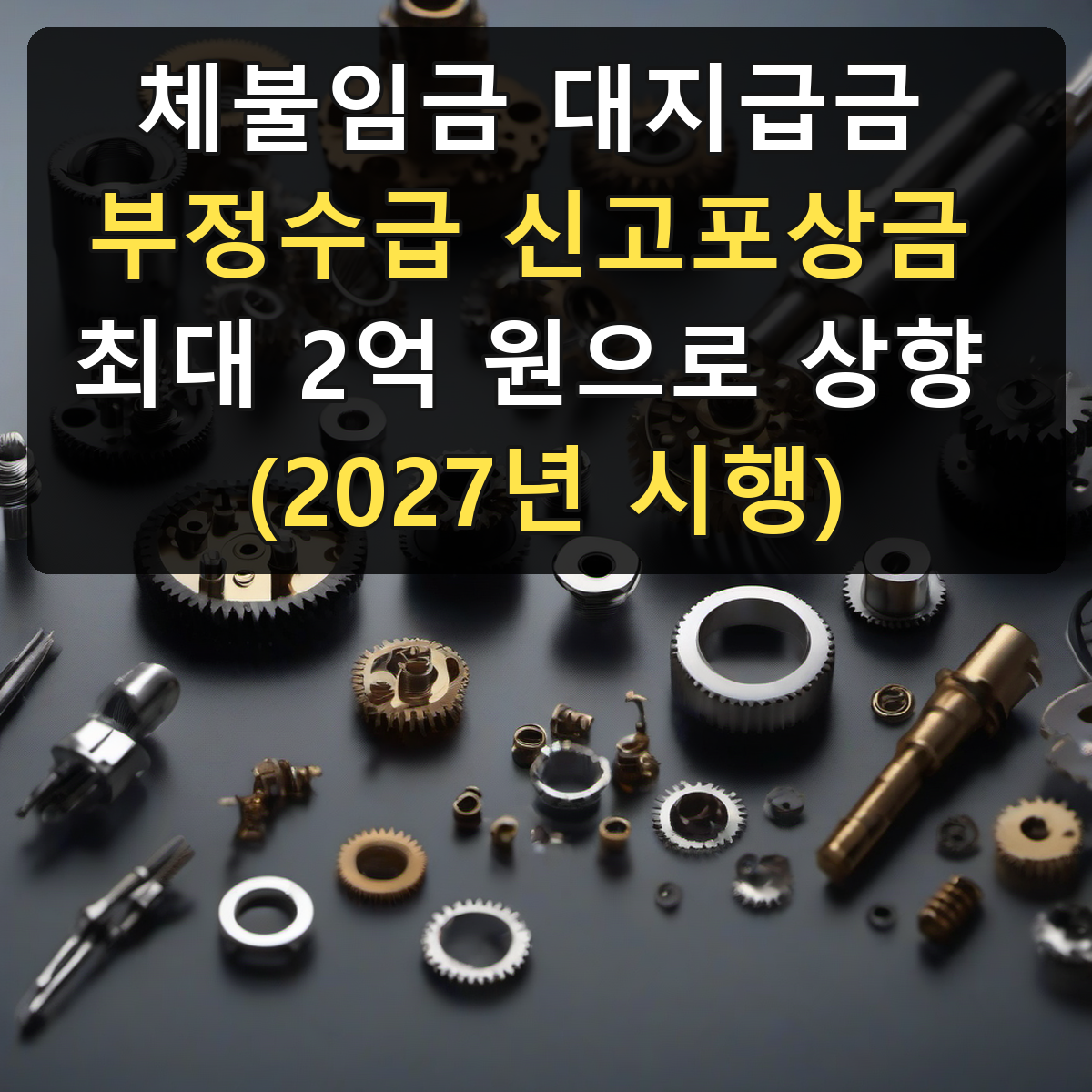 체불임금 대지급금 부정수급 신고포상금 최대 2억 원으로 상향 (2027년 시행)
