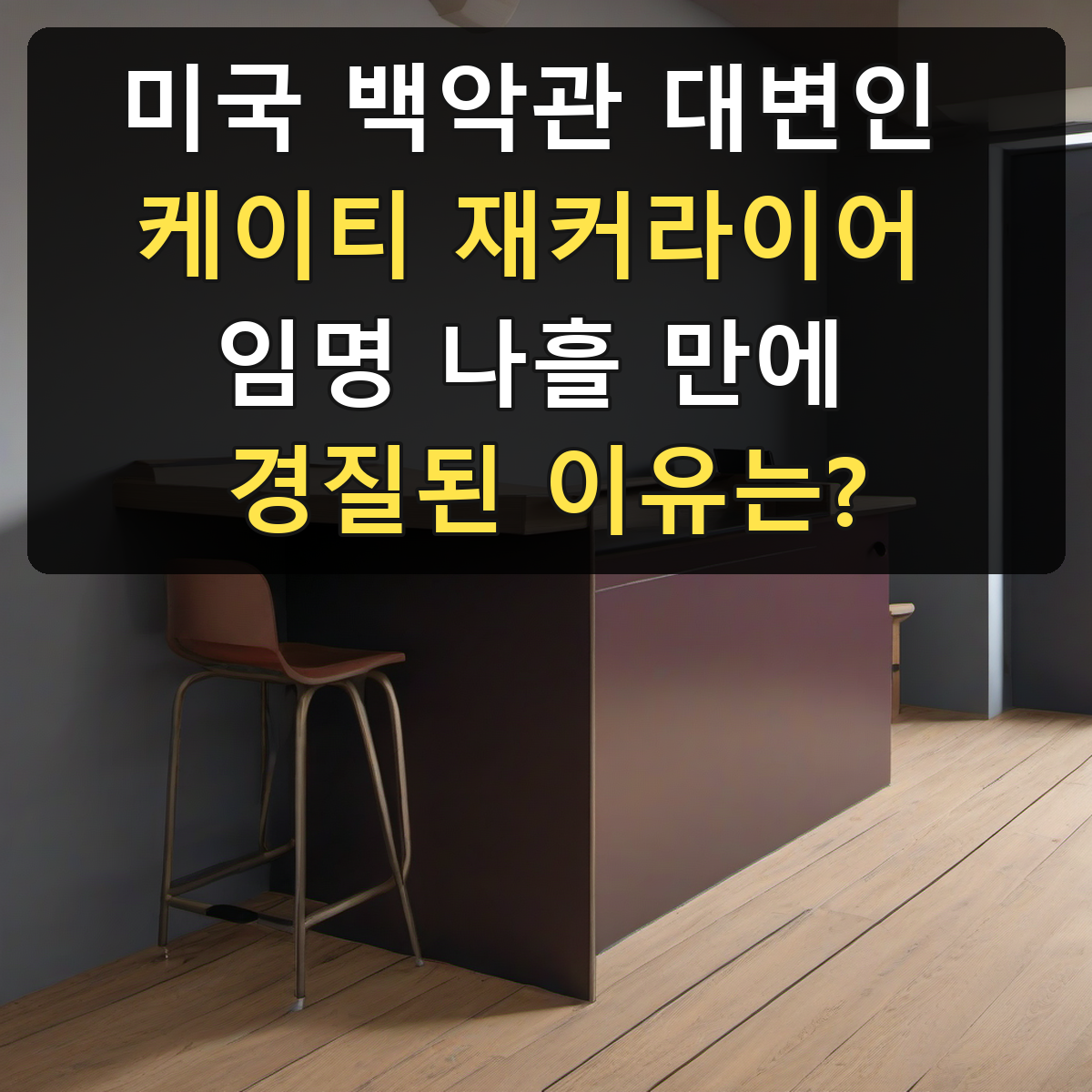 미국 백악관 대변인 케이티 재커라이어 임명 나흘 만에 경질된 이유는?