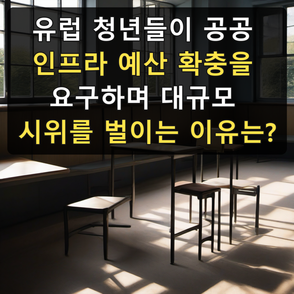 유럽 청년들이 공공 인프라 예산 확충을 요구하며 대규모 시위를 벌이는 이유는?