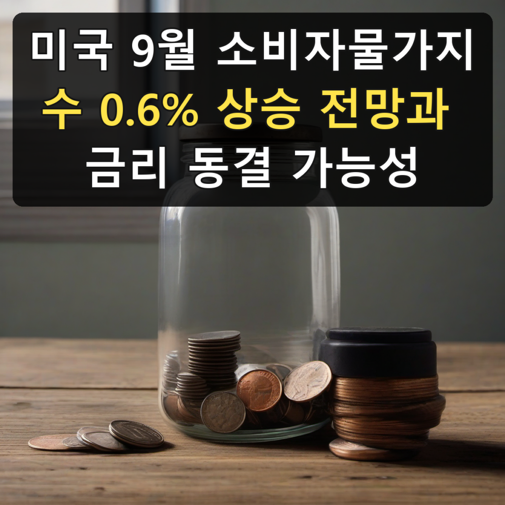 미국 9월 소비자물가지수 0.6% 상승 전망과 금리 동결 가능성