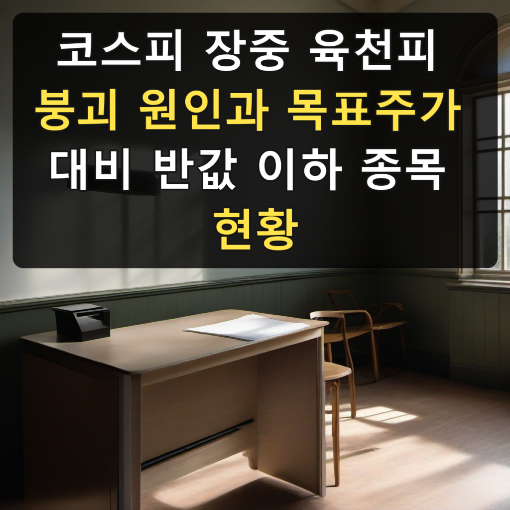 코스피 장중 육천피 붕괴 원인과 목표주가 대비 반값 이하 종목 현황