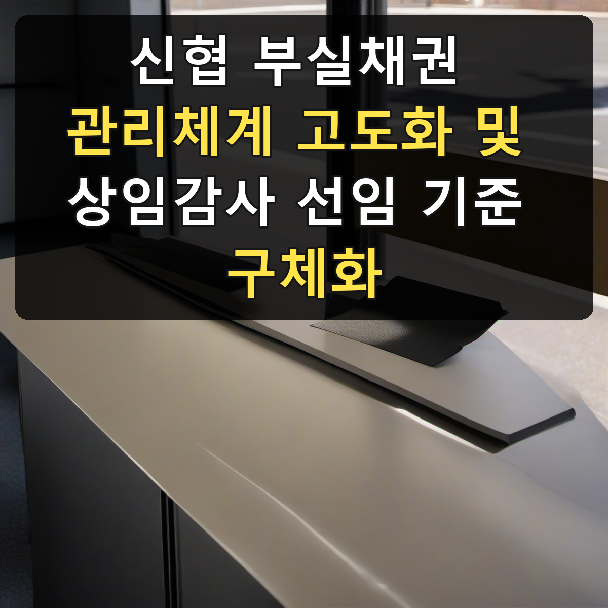 신협 부실채권 관리체계 고도화 및 상임감사 선임 기준 구체화