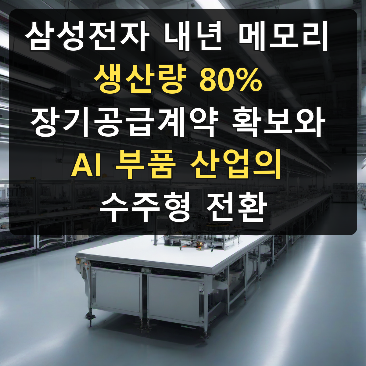 삼성전자 내년 메모리 생산량 80% 장기공급계약 확보와 AI 부품 산업의 수주형 전환