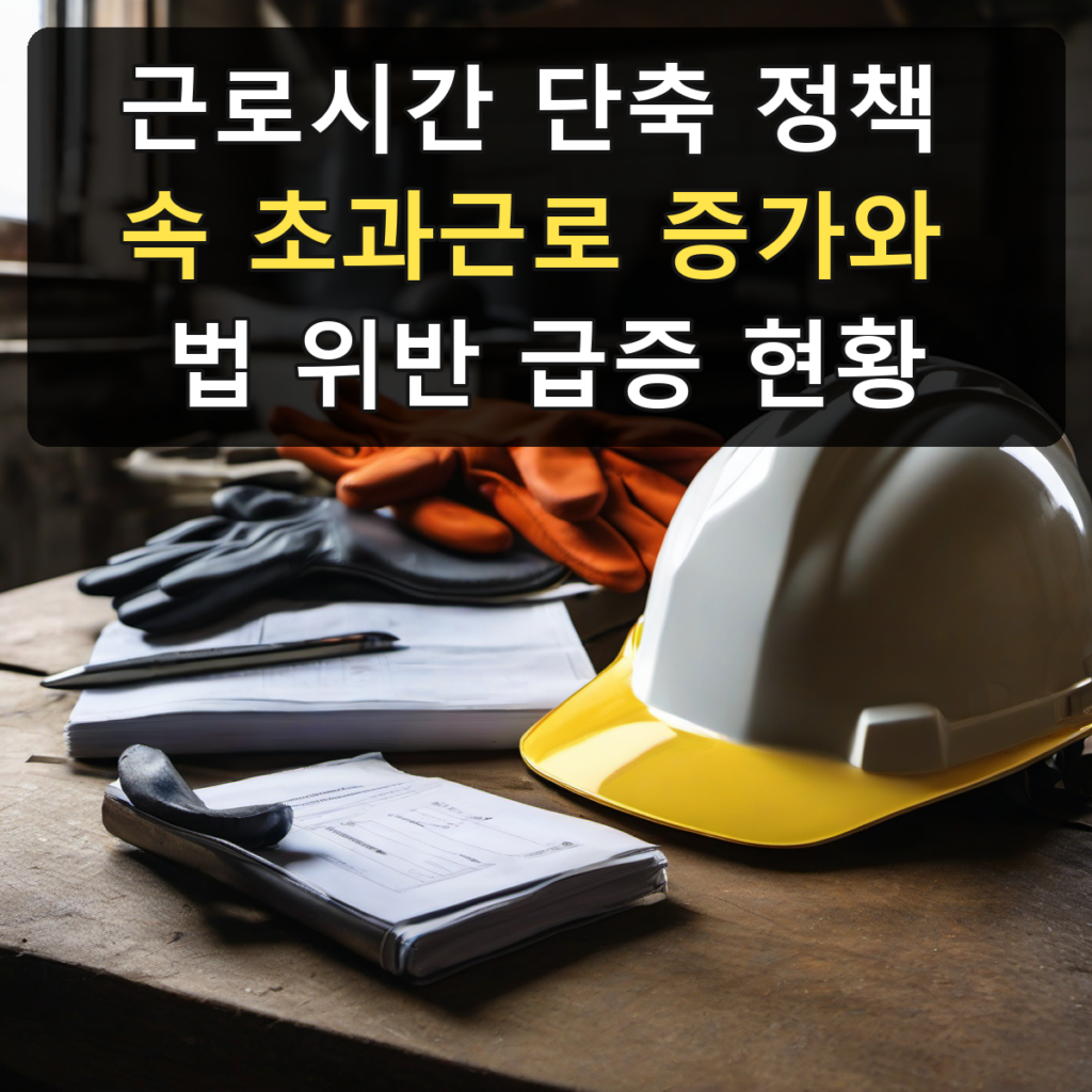 근로시간 단축 정책 속 초과근로 증가와 법 위반 급증 현황