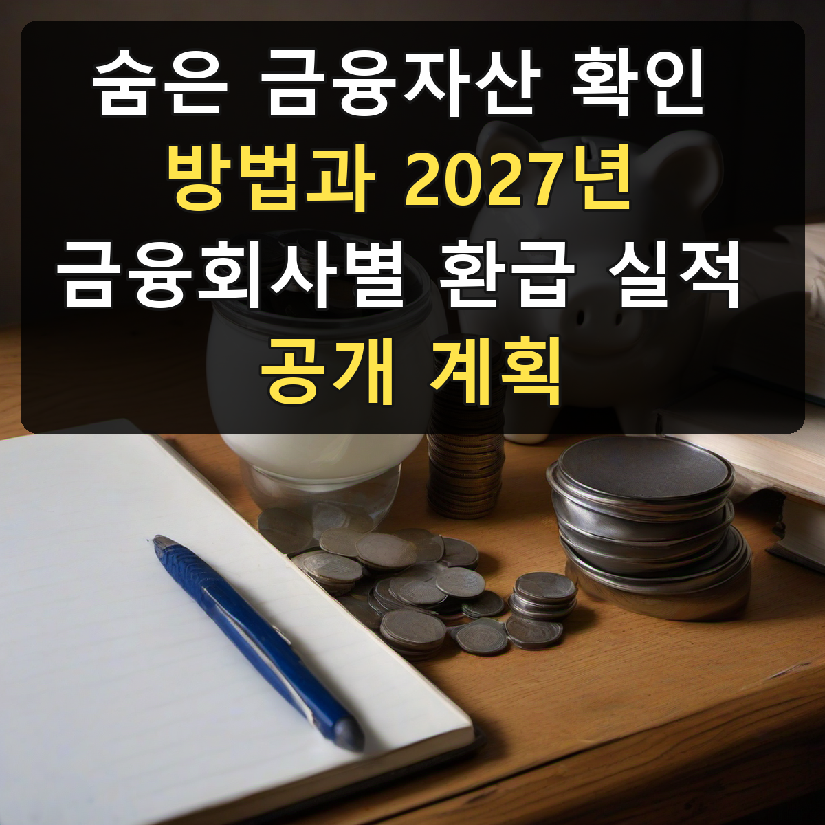 숨은 금융자산 확인 방법과 2027년 금융회사별 환급 실적 공개 계획