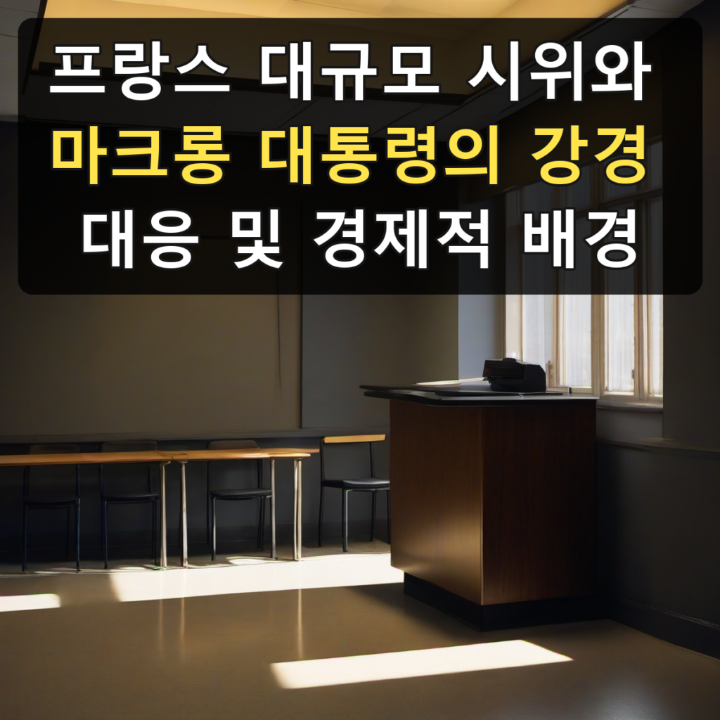 프랑스 대규모 시위와 마크롱 대통령의 강경 대응 및 경제적 배경