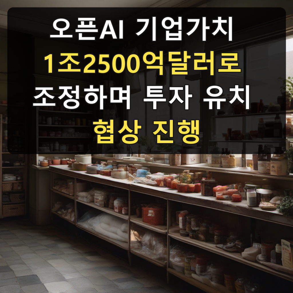 오픈AI 기업가치 1조2500억달러로 조정하며 투자 유치 협상 진행