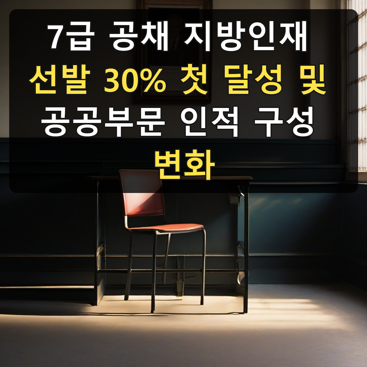 7급 공채 지방인재 선발 30% 첫 달성 및 공공부문 인적 구성 변화
