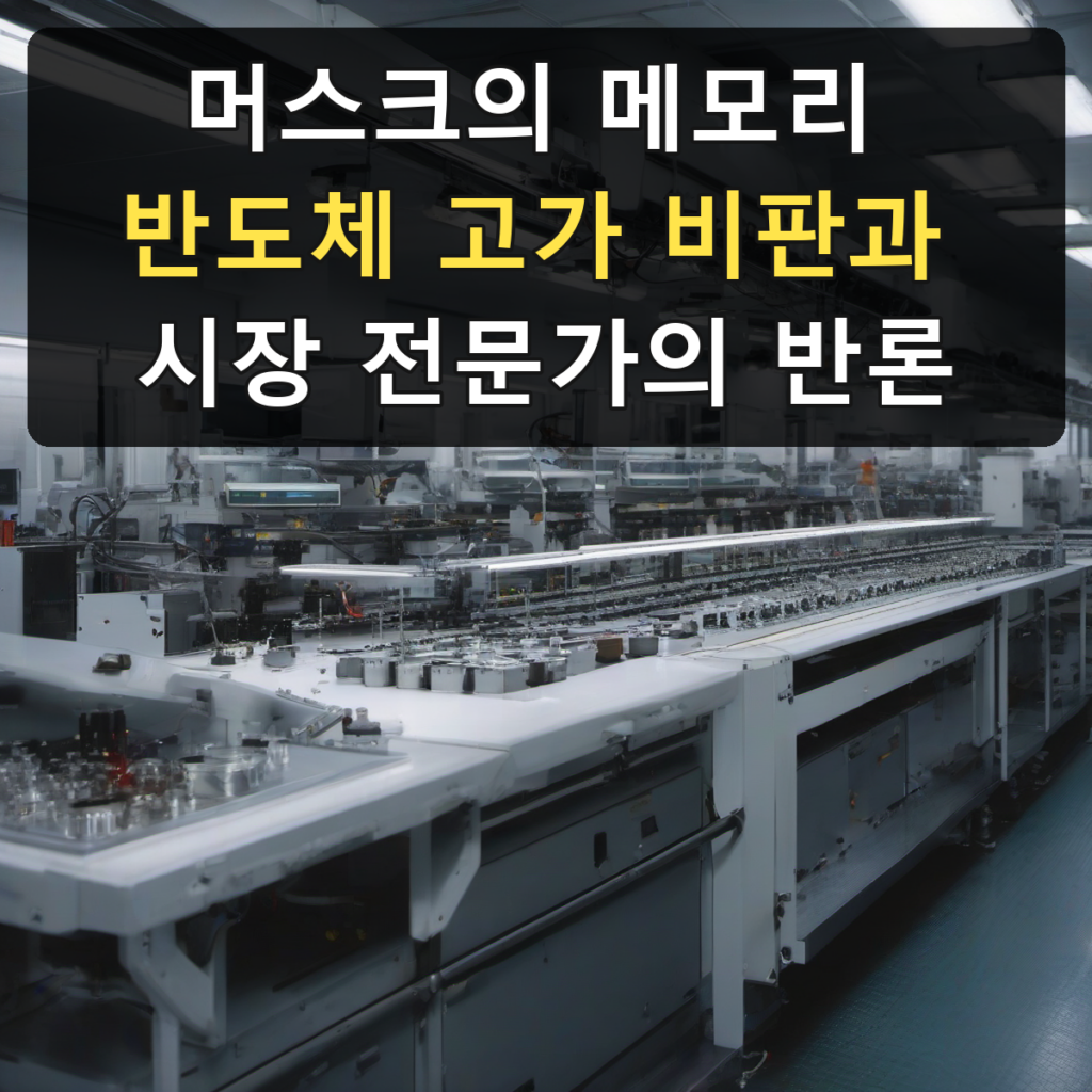 머스크의 메모리 반도체 고가 비판과 시장 전문가의 반론
