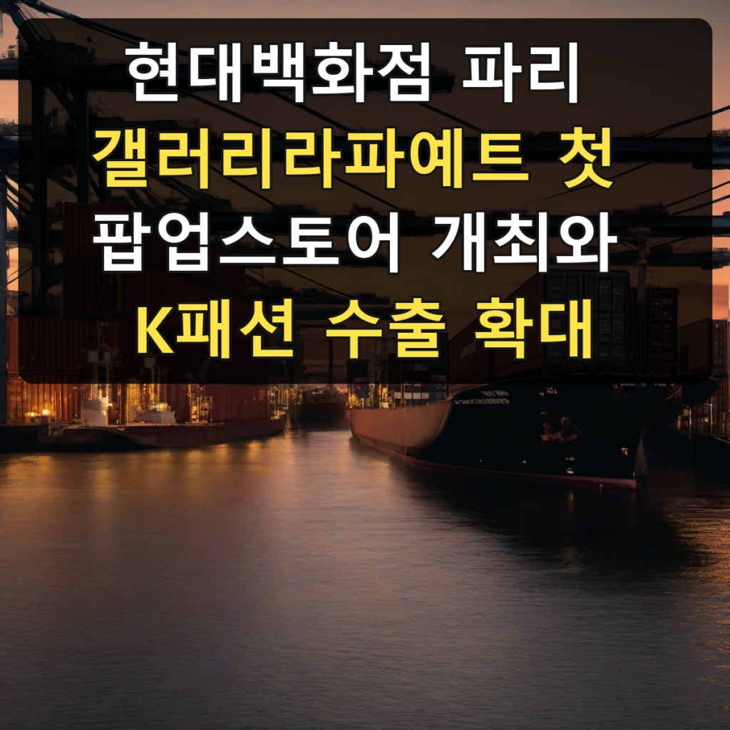 현대백화점 파리 갤러리라파예트 첫 팝업스토어 개최와 K패션 수출 확대