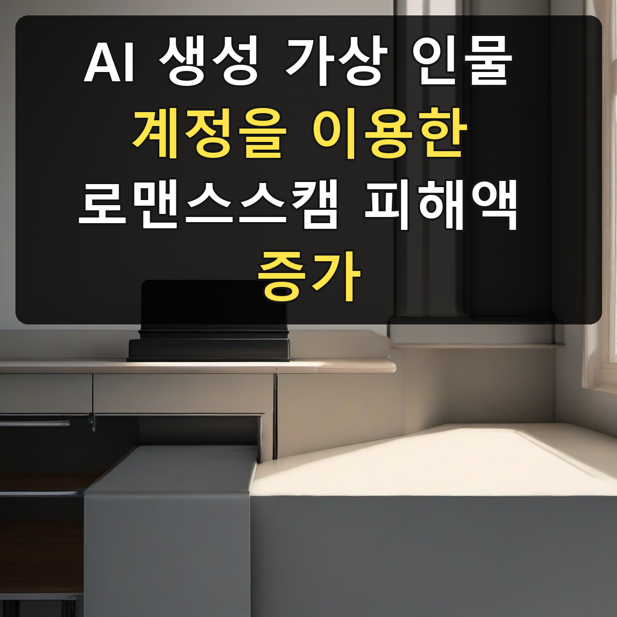 AI 생성 가상 인물 계정을 이용한 로맨스스캠 피해액 증가