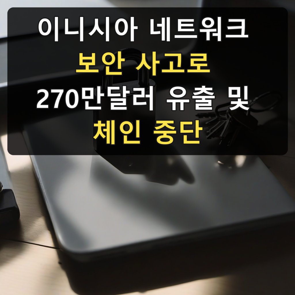 이니시아 네트워크 보안 사고로 270만달러 유출 및 체인 중단