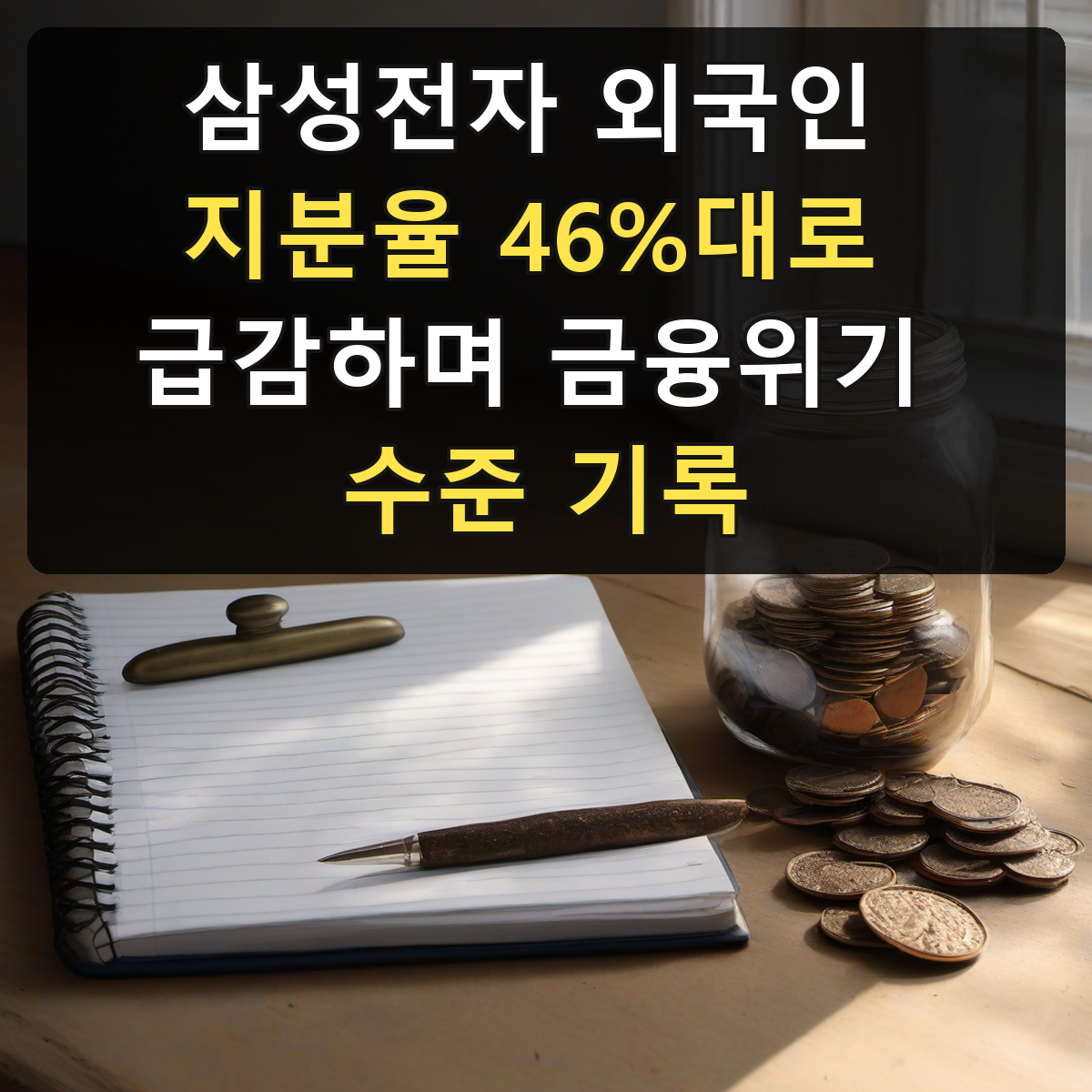 삼성전자 외국인 지분율 46%대로 급감하며 금융위기 수준 기록