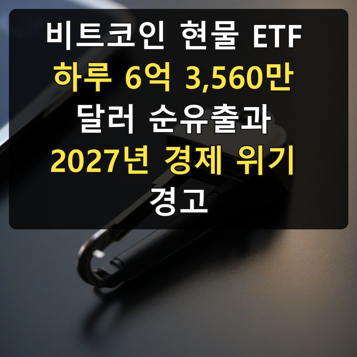 비트코인 현물 ETF 하루 6억 3,560만 달러 순유출과 2027년 경제 위기 경고