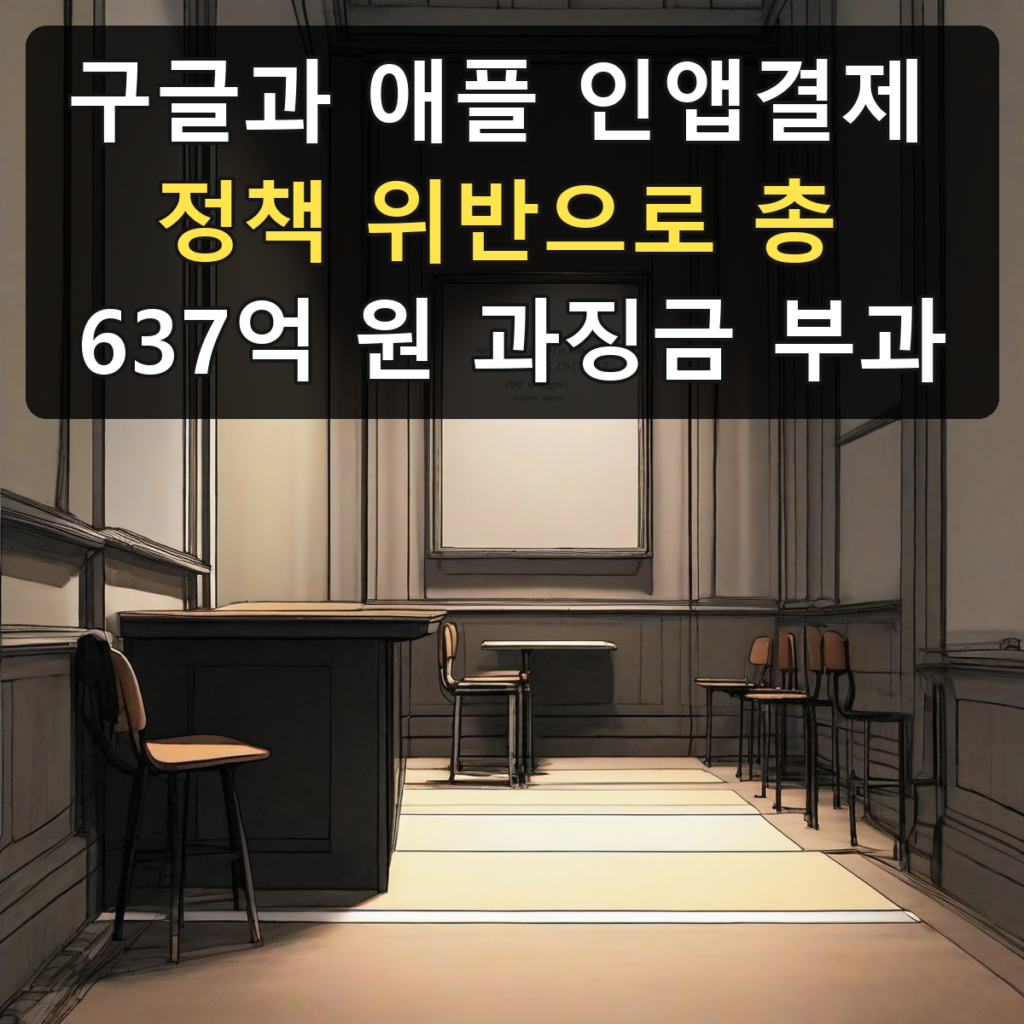 구글과 애플 인앱결제 정책 위반으로 총 637억 원 과징금 부과