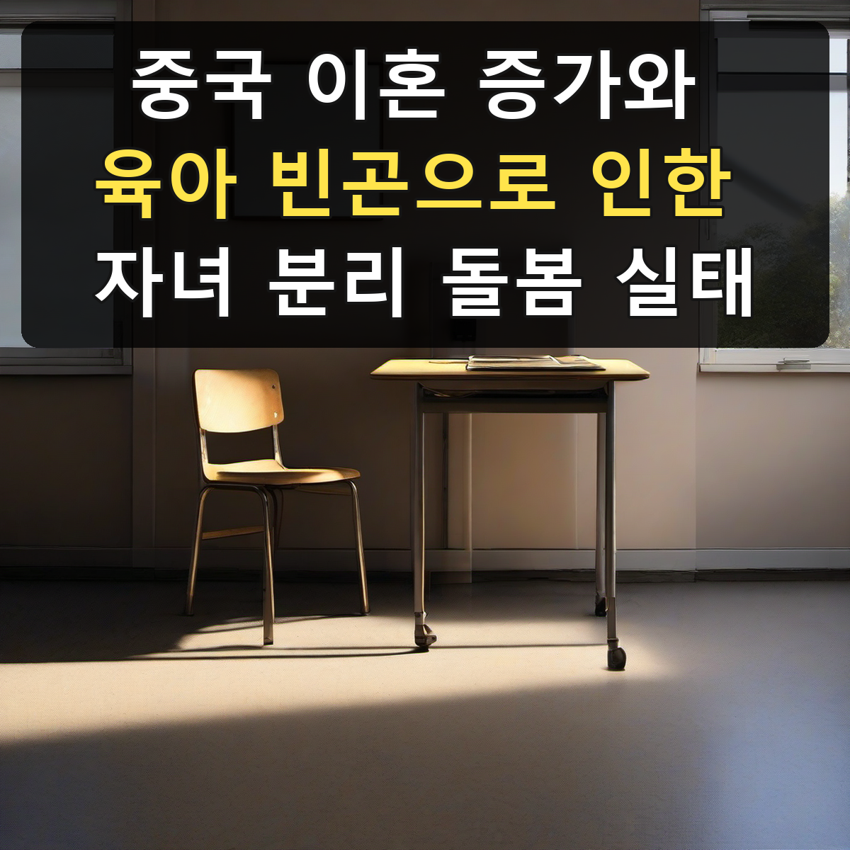 중국 이혼 증가와 육아 빈곤으로 인한 자녀 분리 돌봄 실태