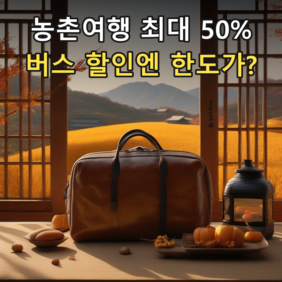 농촌여행 최대50% 할인, 버스 요금도 무조건 반값일까? — AI 생성 일반 금융 이미지